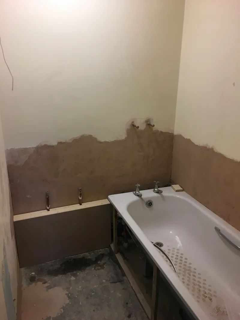 Bathroom renovation with plastering preparation and copper pipe first-fix in Marylebone W1 — Pristine Gas Ltd
