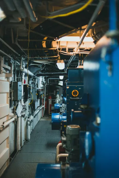 Industrial boiler pipework, representing routine boiler servicing in St Albans