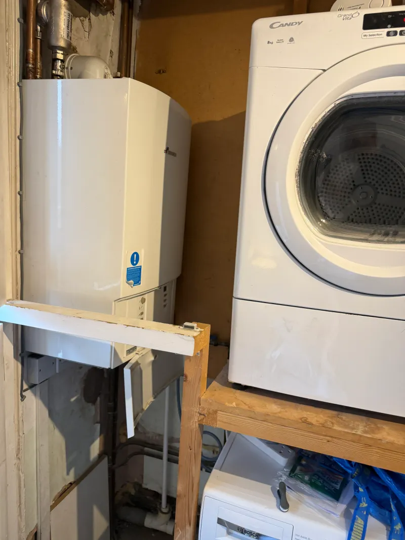 Emergency boiler repair carried out in a restricted utility cupboard, St John's Wood NW8 — Pristine Gas Ltd